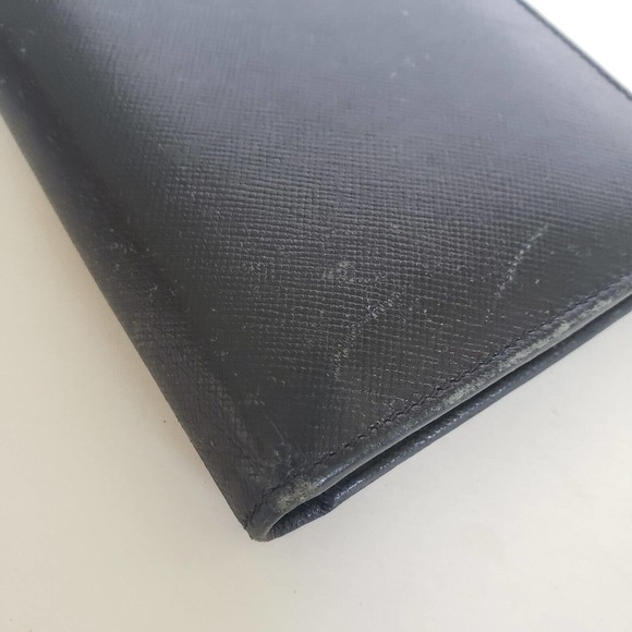 Prada Mens Bifold Wallet Black Leather Card Bill Coin Holder Made in Italy Mediu - Picture 12 of 15